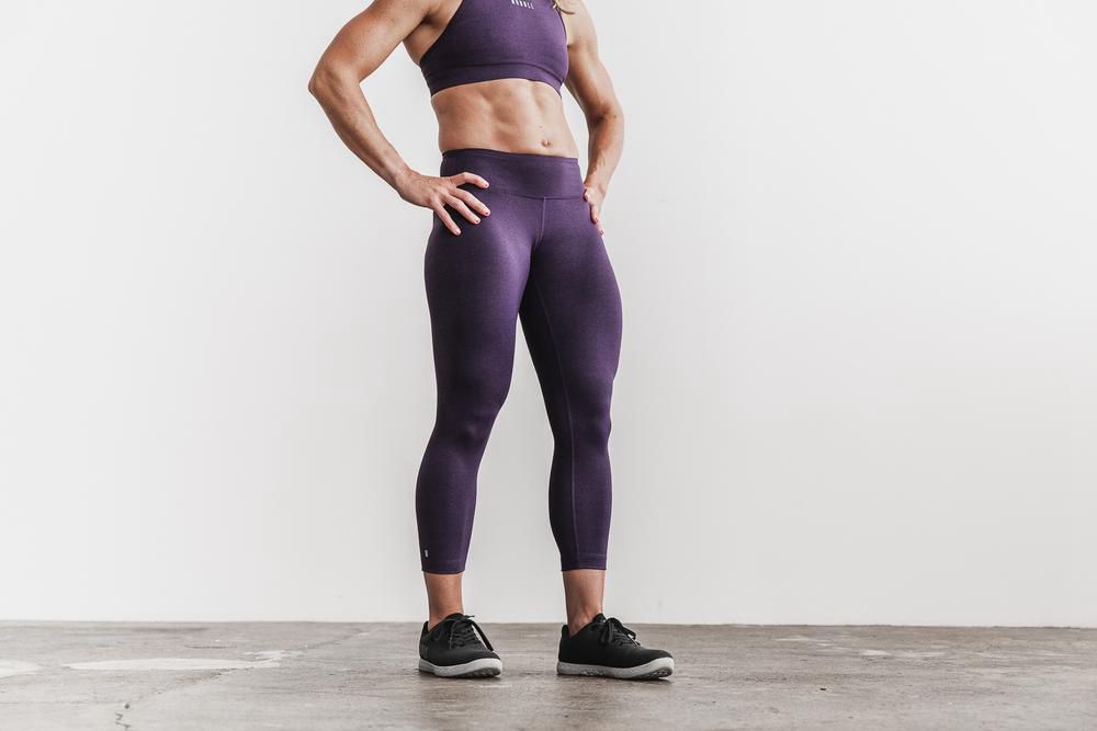 Leggings NOBULL Femme Violette Foncé - NOBULL Mid-Rise Crop,France (1495-PFADN)